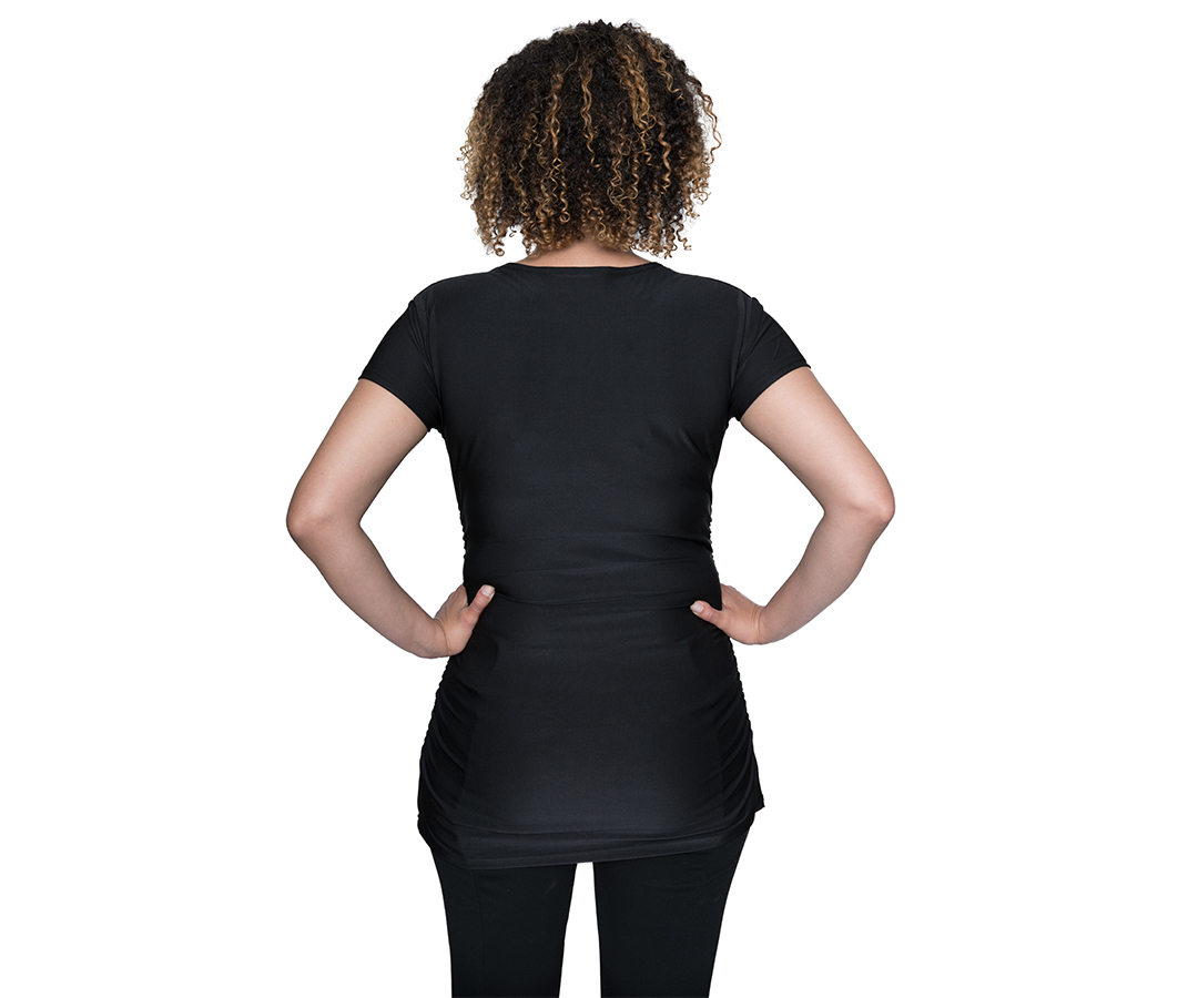 Ladies Torso Shirred V-Neck Shirt – BW251