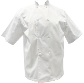 CJ100 Mesh Back Chef Jacket = WHITE